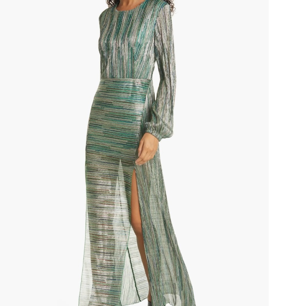 Rotate Birger Christensen Lisa Lurex Maxi Dress – Size 4 - Picture 3 of 9